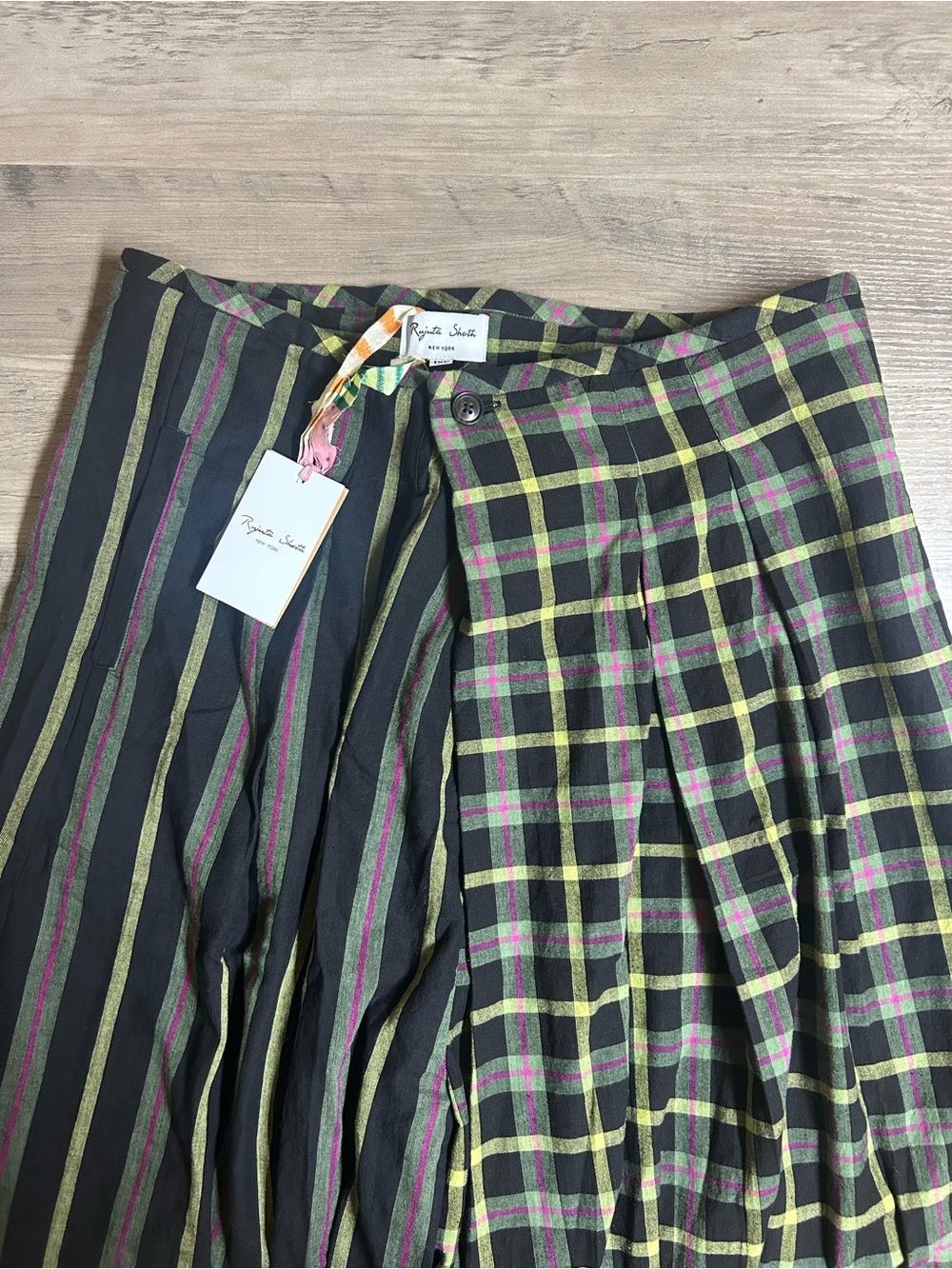 NWT RUJUTA SHETH FRIDA PANTS | STRIKE CHEX X STRIKE STRIPE - Picture 5 of 16